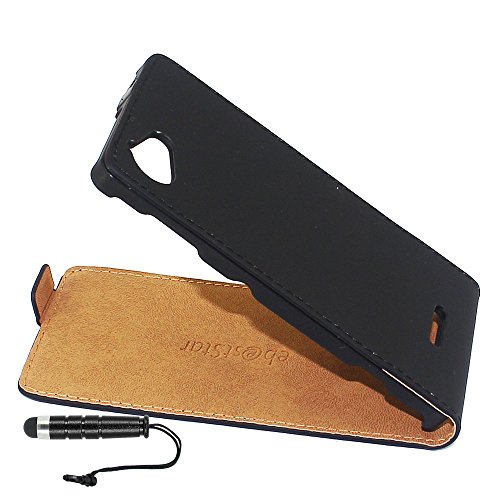 ebestStar - Coque Compatible avec Sony Xperia L, Sony C2105 Etui Housse PU Cuir Rabat Ultra Fin (Ultra Slim Case) + Mini Stylet, Noir [Appareil: 128.7 x 65 x 9.7mm,...