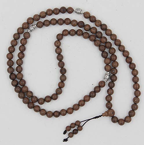 DharmaObjects Tibetan Meditation 108 Beads Nyatoh Wood MALA for Compassion (Nyatohwood)4