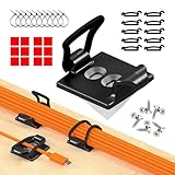 CableGenie [Made in the UK] 10-Pack Adjustable Elastic Self-Adhesive Cable Tidy Clips, Cable Management Organiser for Office, Home, Under Desk, Behind TV, Charging Phone, Laptop, PC, HDMI, USB (BLACK)