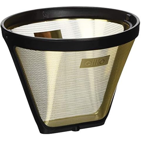 cilio Gold Kaffeefilter Größe 2 | Höhe: 8 cm, Ø: 10,5 cm | 24 Karat vergoldet | für Kaffeemaschinen geeignet | wiederverwendbare Kaffeefilter | Permanentfilter | Dauerkaffeefilter Größe 2 Cover