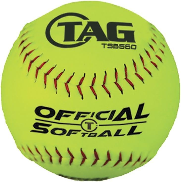 TAG 12-Inch Youth Vinyl Fast Pitch Softball, 6 Dozen (72 Softballs), Solid Poly Core, NFHS Logo