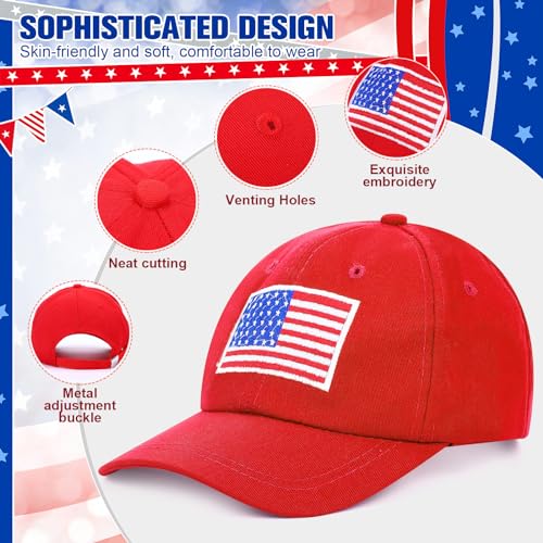 Image of Zoooyawn 4 Pcs American Flag Hats 4th of July Patriotic USA Caps for 250th Anniversary Baseball Baseball Hats for Men Women
