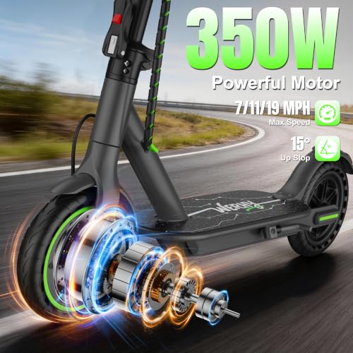 Image of WERHY Foldable Electric Scooter for 7.8 inch-9.4 inch feet, 350W Motor, Max 12 Miles Long Range, 19 MPH Max Speed, 8.5 inch Solid Tire, Lightweight Foldable E-Scooter with Dual Braking, Digital Display
