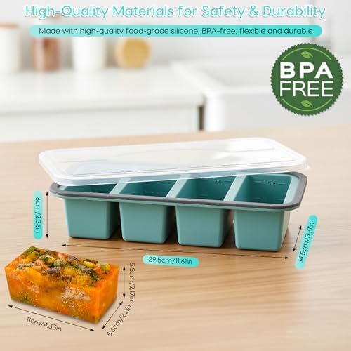 2 Pack Silicone Soup Freezer Molds, Soup Freezer Containers, Freezer Tray