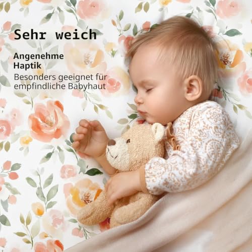 FIEMOL Baby Spannbettlaken 70x140 cm Kinderbett Spannbetttuch, 3er-Pack Mikrofaser Bettlaken Für Babybett… – Ansicht 3
