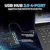 SABRENT Powered USB Hub, 4 Port USB 3.2x1 5Gbps, USB 3 Splitter, On/Off Switch LED Indicators, 68cm (2ft) Cable for PC, Laptop, iMac, MacBook (HB-UMP3)