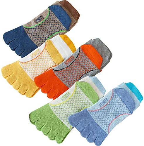 Kids Toe Socks Breathable Sports Socks Five Finger Cotton Socks for Girls Boys (7-12 Years)