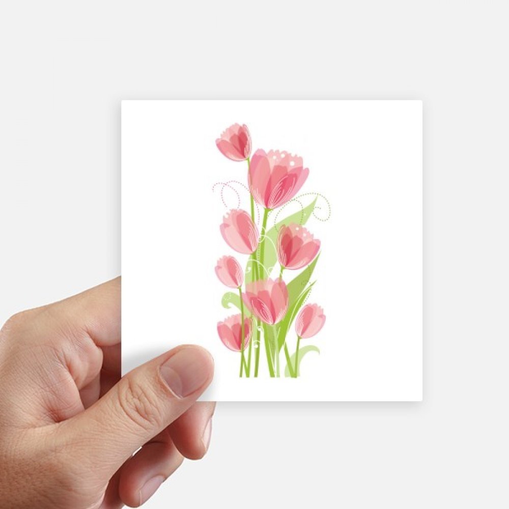 Autocollant carré de 10 cm tulipe avec illustration artistique