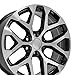 OE Wheels CV98B 22 Inch Rim Fits Silverado 1500 Snowflake Style 6x139.7 22x9 Gloss Black Machined - Hollander 5668 (1)