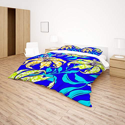 Housse de couette bleu ultra douce et durable en polyester pour lit double