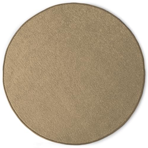 KARAT Alfombra redonda de 80 cm de diámetro, color marrón claro – Moderna alfombra mullida de pelo corto para habitación de los niños – Alfombra infantil de cocodrilo