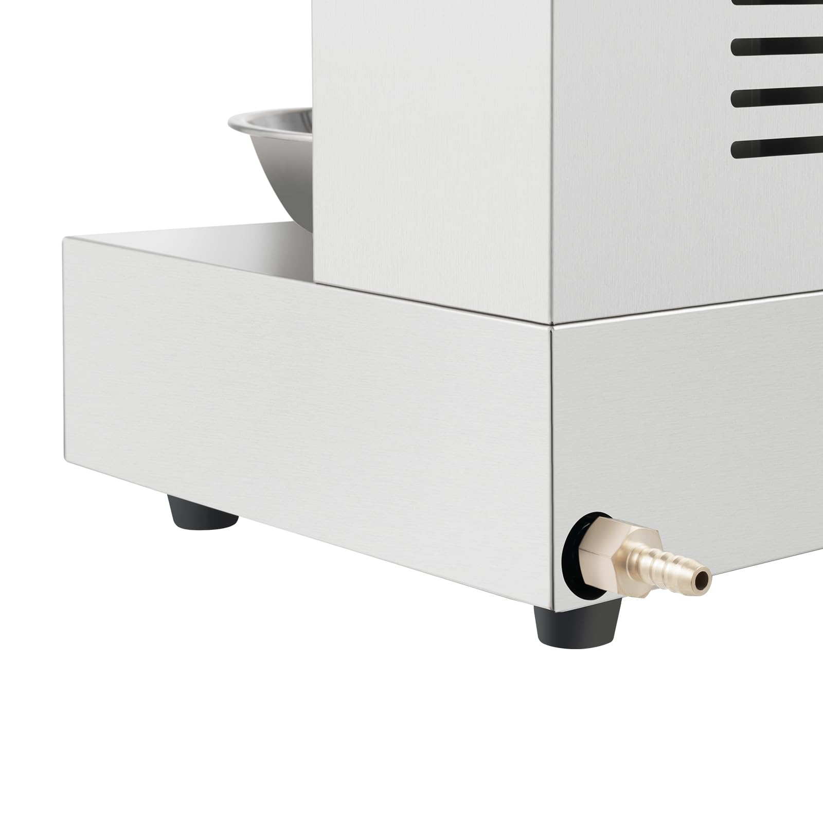 Dönergrill Gas Kebab Machine 3000W, giratorio 360°, 2 quemadores de gas, parrilla de acero inoxidable Shawarma Broiler Machine con bandeja superior, pies antideslizantes, conexión de gas, cable de