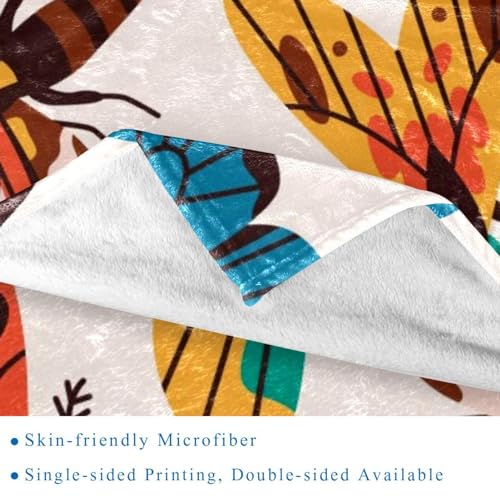 Couverture microfibre légère imprimé papillon : plaid lit, sofa et voyage