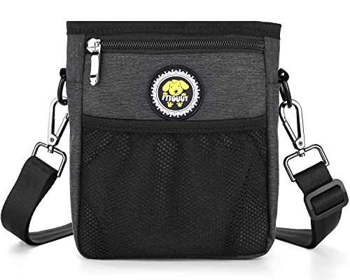 Sac Friandise pour Chien, Pochette pour Chien de Dressage avec Bandoulière Réglable, Sac de Dressage de Friandises pour Friandises, Jouets pour Animaux de Compagnie et Accessoires de Dressage(Noir) Cover