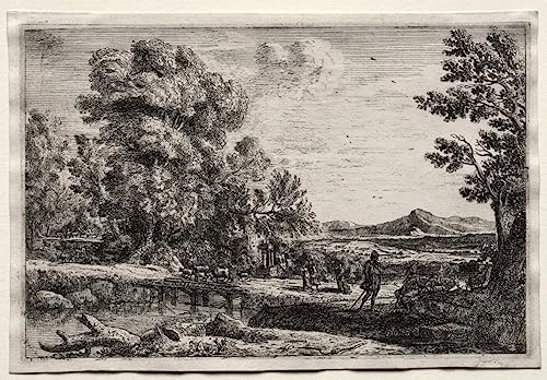 Toile murale abstraite Claude Lorrain pour habiller un grand mur vide de salon