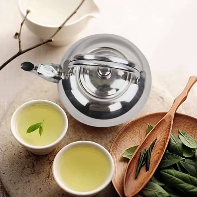 Miniatura 3 de Hervidor de acero inoxidable con mango resistente al calor, tetera para camping, tetera con mango aislado, tetera con filtro, equipo de senderismo