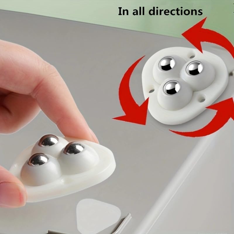 4PCS Universal Stainless Steel Furniture Foot Rollers for Smooth, Silent Mobility