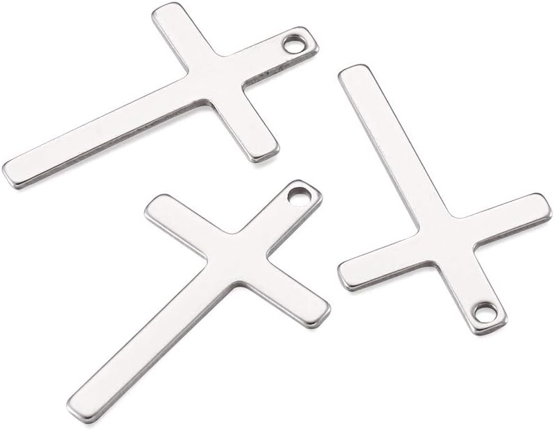 FASHEWELRY 100Pcs Stainless Steel Crucifix Cross Small Charms Pendants 25x16mm for Jewelry Making - Image 8