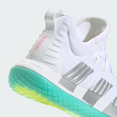 adidas gazelle silver green womens adidas Women's Stabil 16 Indoor Shoes White/Silver / 7.5