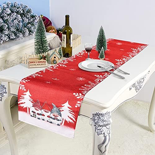HALOVIE Christmas Table Runner Decoration Dining Table Cloth Runners Snowflake Deer for Home Kitchen Party Wedding Thanksgiving 35 * 180cm