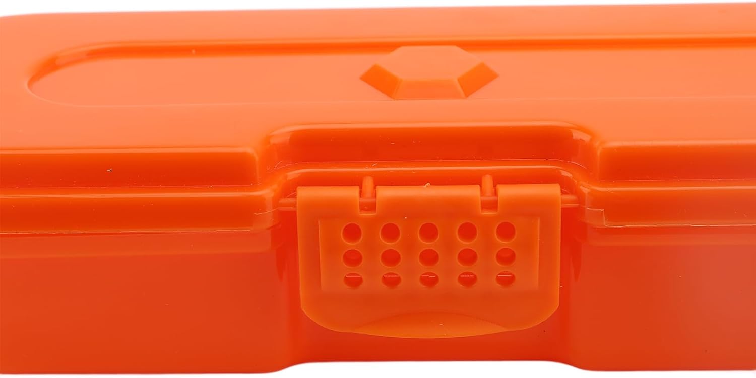 Chainsaw Chain Storage Box, Large Capacity Polypropylene Organizer Case Holds up to 8 Chains Under 20 Inches, Electric Saw Chain Holder for Transport and Organization (Orange)