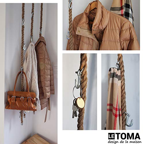 LeTOMA Guardaroba in corda di juta con ganci in