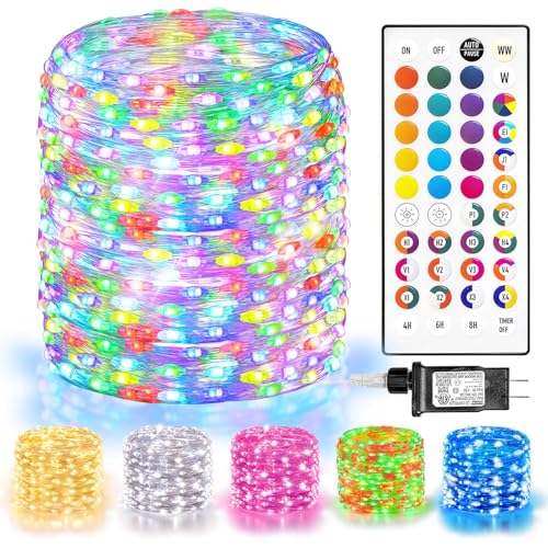 LitHome 400LED 130FT Christmas Led Fairy Lights with Remote, Color