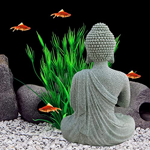 Image of Livelyfish Asian Stone Buddha Figurines for Aquarium Zen Garden Fish Tank Statue Decorations Mini Stone Buddha Zen Garden Sculptures Decor,Gift