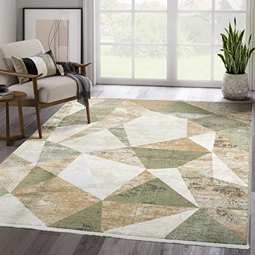 Tapete Abani Savoy Colección 160x229 cm geométrico verde crema