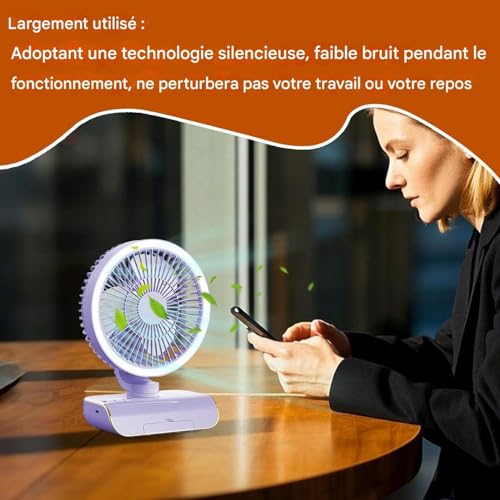 Ventilateur de circulation d'air oscillant portable avec télécommande et batterie 2000mAh