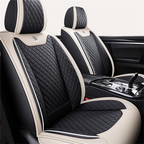 Muchkey Auto Sitzbezüge Set für Volkswagen für Golf/Golf Sport Wagen/Golf GTI/Golf R/e-Golf Vorn und Hinten 5 Sitze Sitzauflagen Auto Zubehör Innenraum,MH31-Farbe Schwarz Weiß