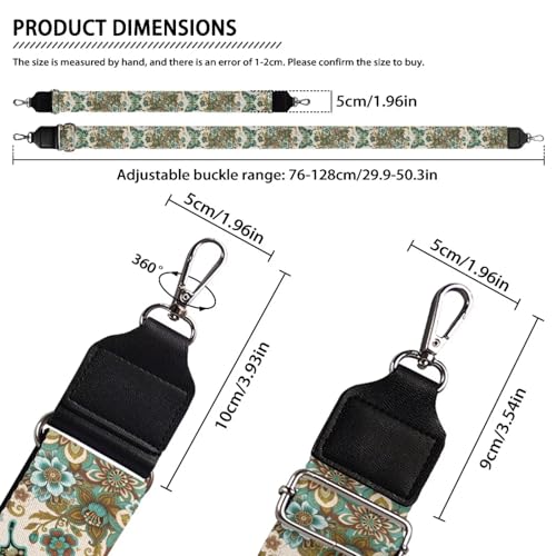 Image of Talayituse Boho Mandala Butterfly Print Shoulder Strap Wide Purse Bag Strap Adjustable Replacement Belt Luggage Crossbody Shoulder Bag Strap for Women Girls