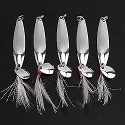 Cucharilla Ondulante OriGlam 5 cucharas señuelos de pesca duros, señuelos de pesca, cebo de cuchara, kit de señuelo de metal, cebo duro, señuelos giratorios de pesca, cebos giratorios de metal duro