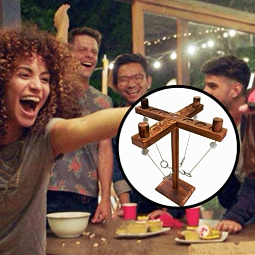 Weidu77 Ring Toss Games Ring Hook Toss Game, Wooden Hook Tossing Game With Shot Ladder For Party Outdoor Handmade Handheld Ring Hook Fast-Paced Family Interactive Gaming Toys #TOP5