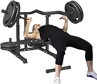 Vista 1 de Máquina de prensa de pecho de banco de pesas con 7 posiciones ajustables, inclinación plana para entrenamientos de brazos y abdominales