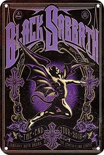 Black Sabbath Retro Metal Painted Art Poster Metal Iron Painting Tin Sign 16x12 Inch