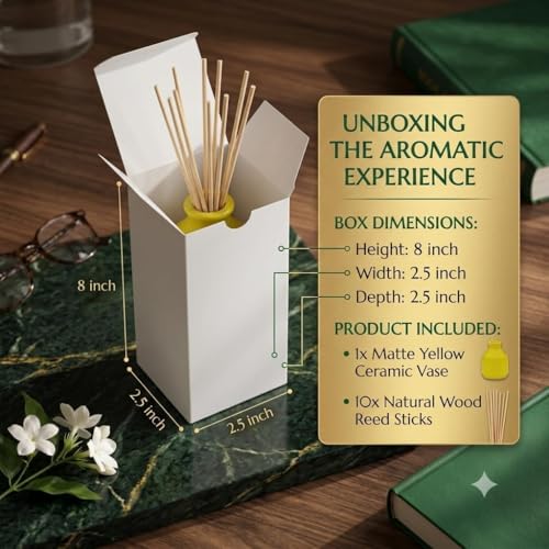 Image of Pure Source India Elegant Ceramic Reed Diffuser Pot - Decorative Aroma Diffuser Vase for Living Rooms, bedrooms, bathrooms, Offices, and entryways