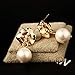Fashion Design Faux Pearl Charm Flower Dangle Drop Earrings Studs For Women (White)