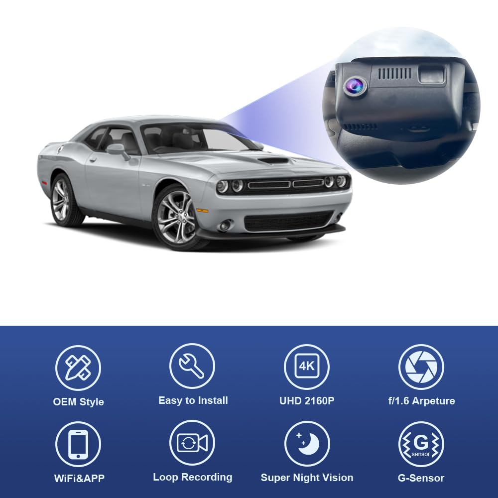 Amazon.com: Fitcamx 4K Dash Cam Suitable for Dodge Challenger 2015
