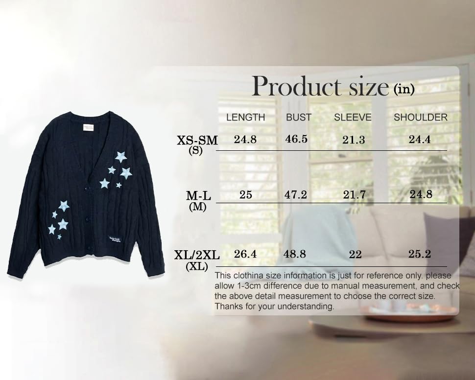 Midnights Cardigan - Cozy Knit Sweater Soft and Stylish Star Cardigan Fan Gift Navy Blue4