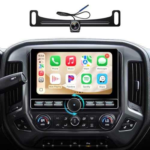 4G+64GB Android 13 Car Stereo for Chevy Silverado GMC Sierra 2014-2018 Radio Upgrade - Wireless CarPlay with Physical Volume Knob, Bose System Supported, QLED Touch Screen, 1080P Backup Camera