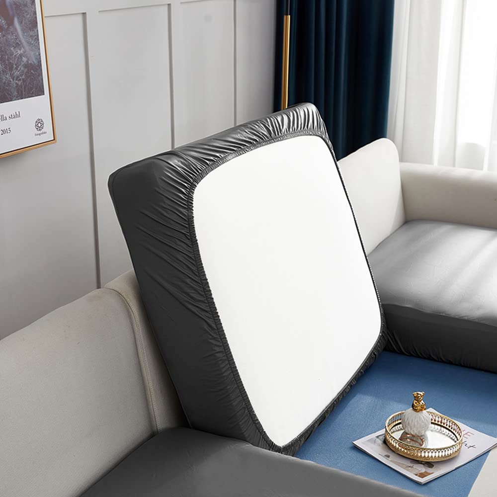 Artificial Leather Stretch Sofa Cushion Cover with High Elasticity Waterproof and Oil Resistant Protection — image 1