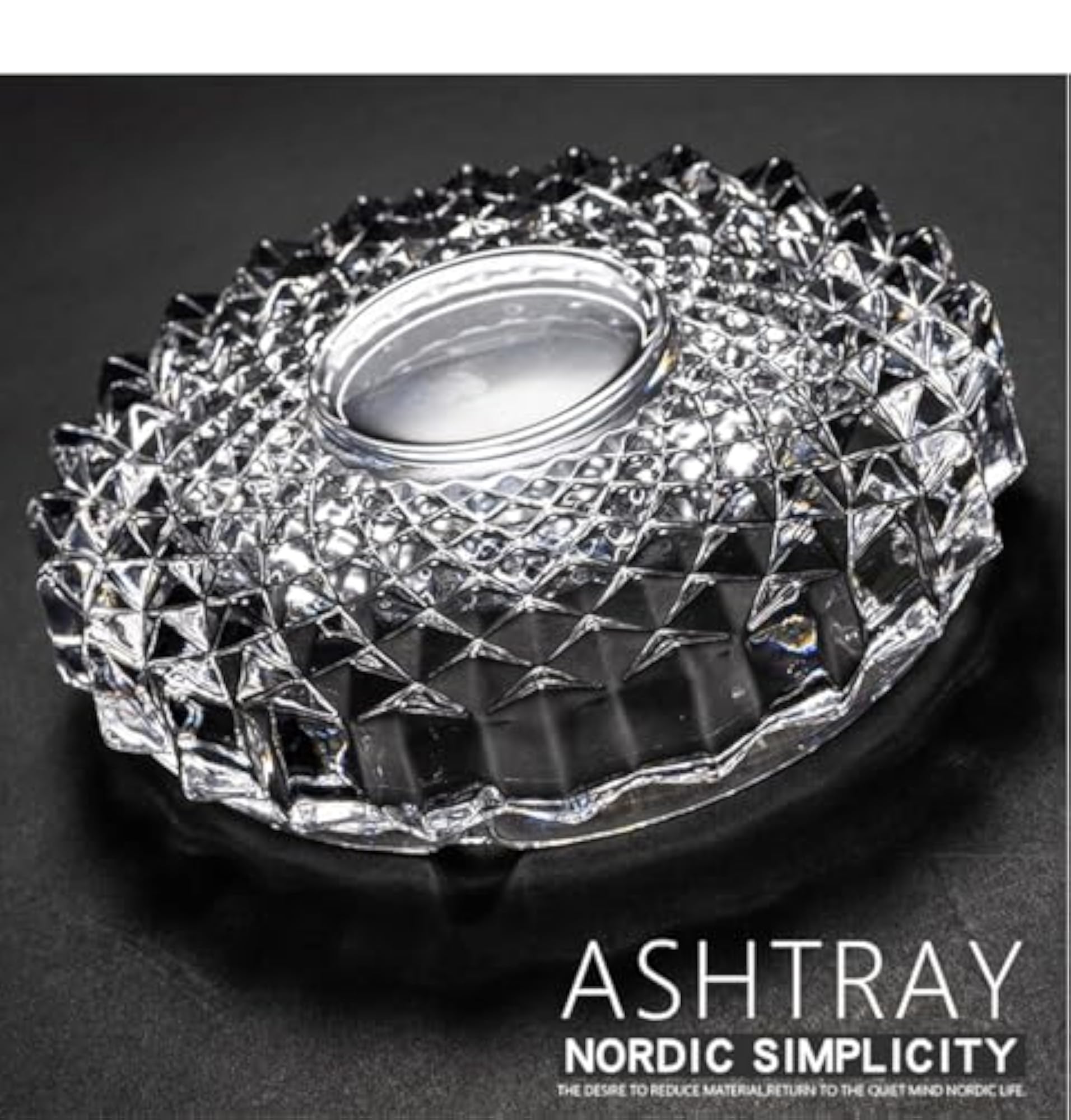Vintage Glass Round Shaped Ashtray, Portable Gift