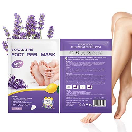 Aferzov 2 Pcs Mascarilla Lavanda para Pies, Cremas y lociones para pies, Mascarilla hidratante para pies, mascarilla para pelar los pies de Lavanda, reparación de Talones agrietados para Callos, Piel Cover
