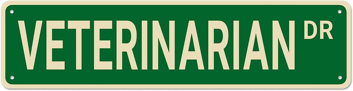 peiyeety Veterinarian Dr Vintage Street Sign Rustic Pet Care Wall Decor Retro Metal Tin Sign for Home Clinic Garage Bar Farmhouse Patio Man Cave Waterproof Decorative Art 4x16 Inch
