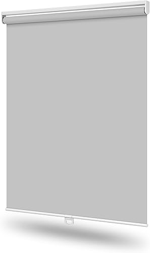 Persianas enrollables opacas para ventanas, sin cordón, con aislamiento térmico, sistema de resorte para oficina en casa, gris, 41.5 pulgadas de
