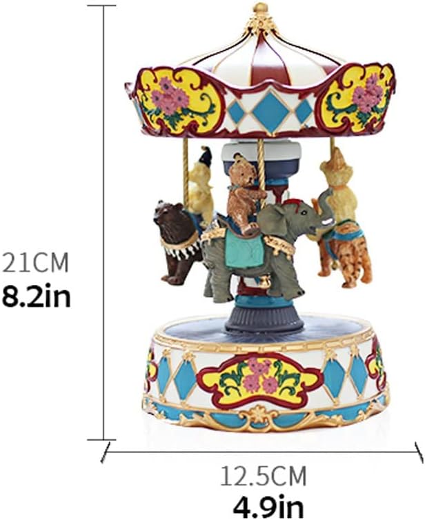 Music Box Music Box Movement Clockwork Bear Rotating Music Box Little Girl's Birthday Gift Girl Boy Children's Day Living Room Room Decoration Ornaments Wood Musical Box