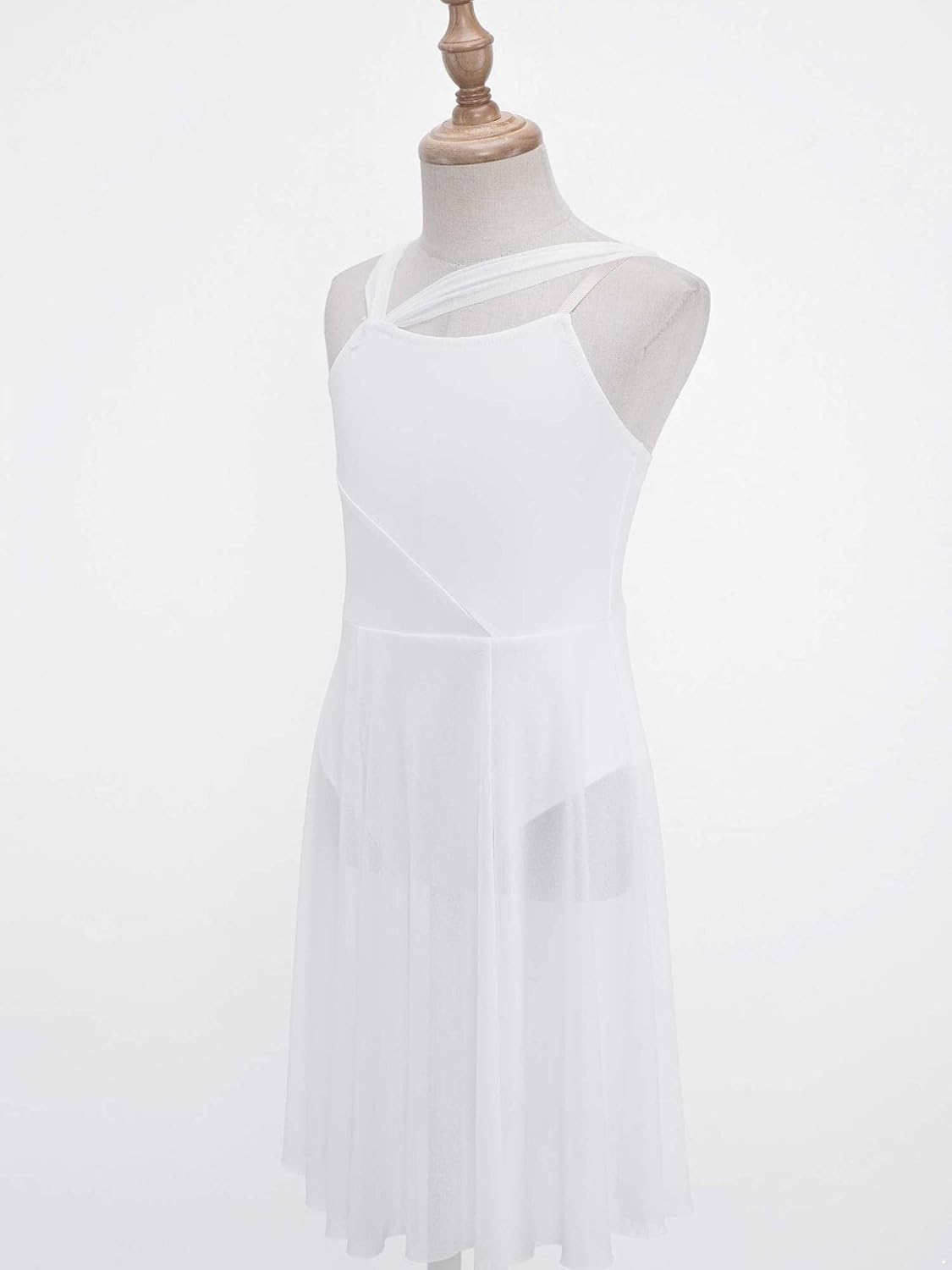 Oyolan Kids Girls Lyrical Dance Costume Sleeveless Chiffon Ballet Dance Dress Modern Contemporary Leotard Skirted