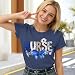 Nurse Shirt for Women Funny Blue Bow Graphic Nursing Tshirt Nurse Appreciation Gift Tops