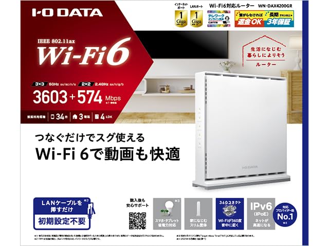 Amazon.co.jp: WN-DAX4200GR WN-DAX4200GR [Wi-Fi 6 1Gbps対応ルーター